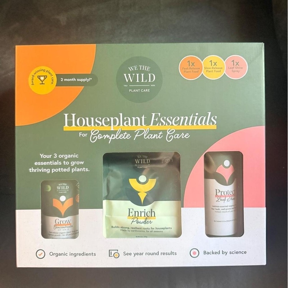 WE THE WILD Houseplant Essentials Complete Plant Care Kit: Leaf Spray, Food, etc